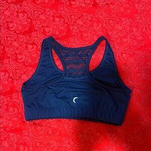 Zyia Active Bomber Sports Bra Navy Blue Mesh Back Medium Impact One Size